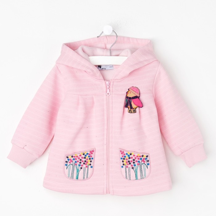Джемпер для девочки с капюшоном, рост 86 см, цвет розовый LR17-357_М