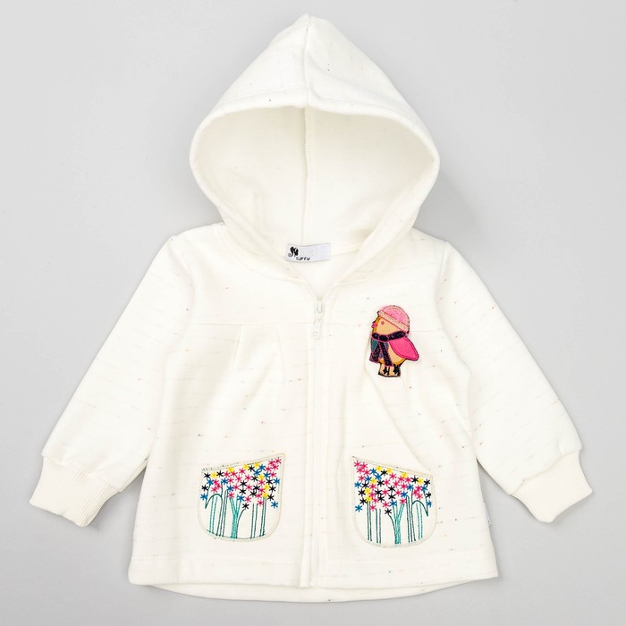 Джемпер для девочки с капюшоном, рост 92 см, цвет кремовый LR17-357_М