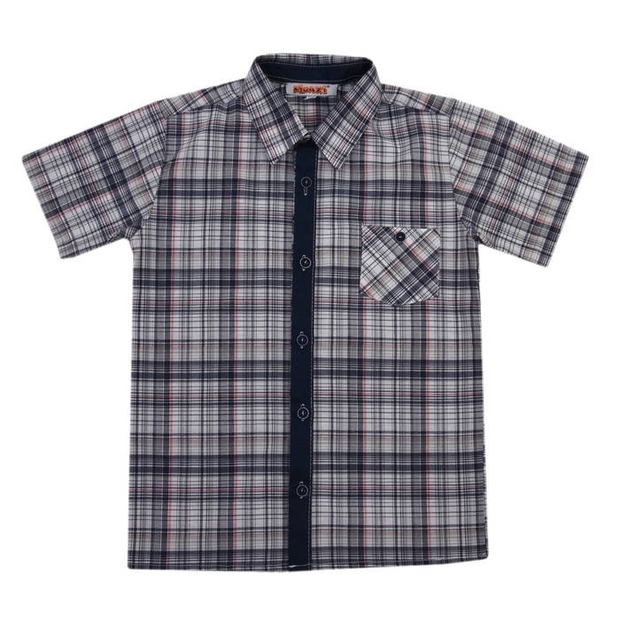 Рубашка для мальчика, рост 80 см, цвет синий 7818-1_М