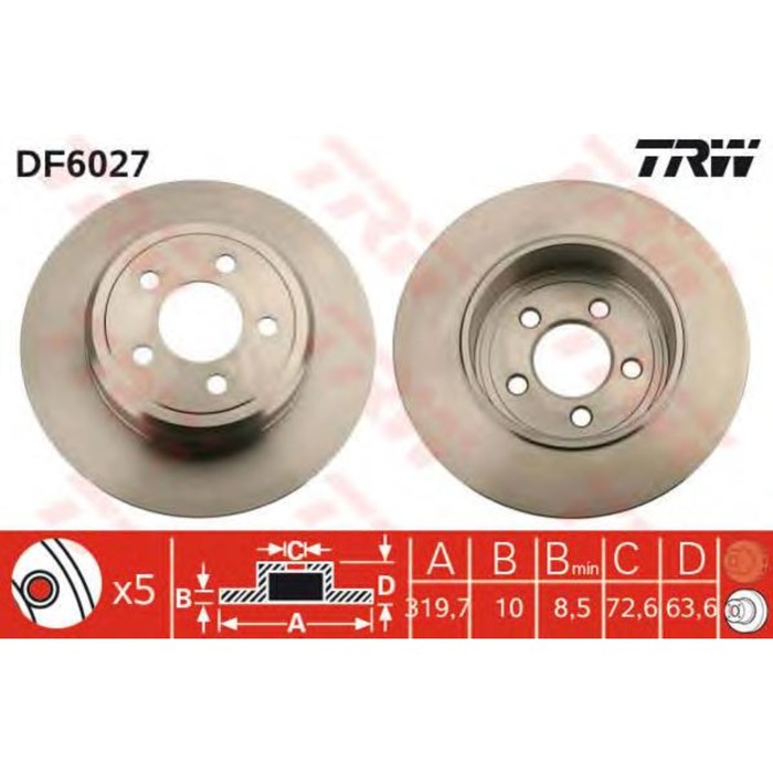 Диск тормозной  TRW DF6027