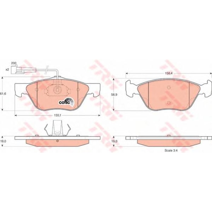 Колодки томрозные  TRW GDB1212