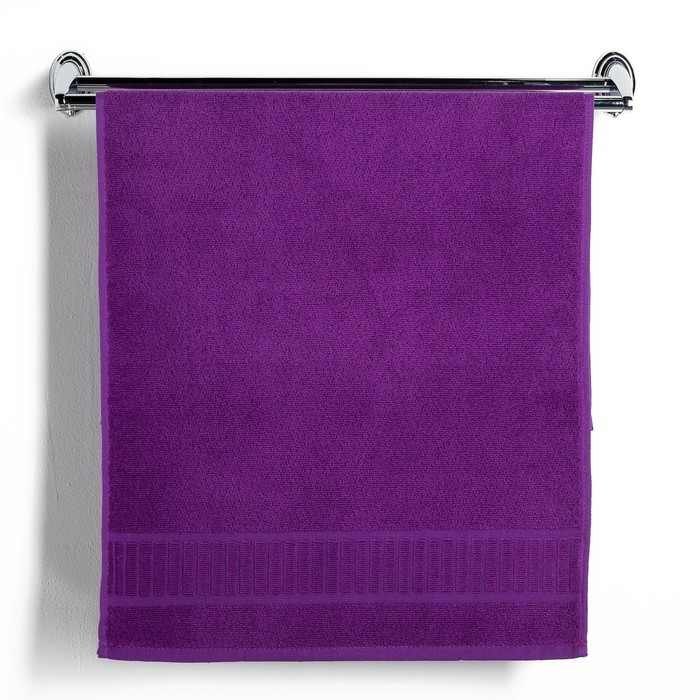 Полотенце махровое букле 70х140 см, 380 г/м2, фиолетовый, 100% хлопок