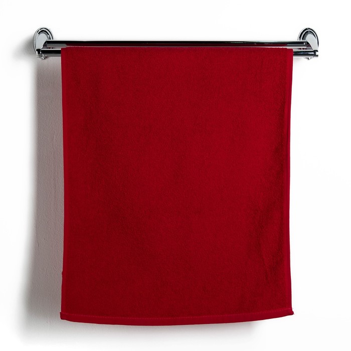 Полотенце махровое гладкокрашеное 70х140 см, 400 г/м2,малиновый, 100% хлопок