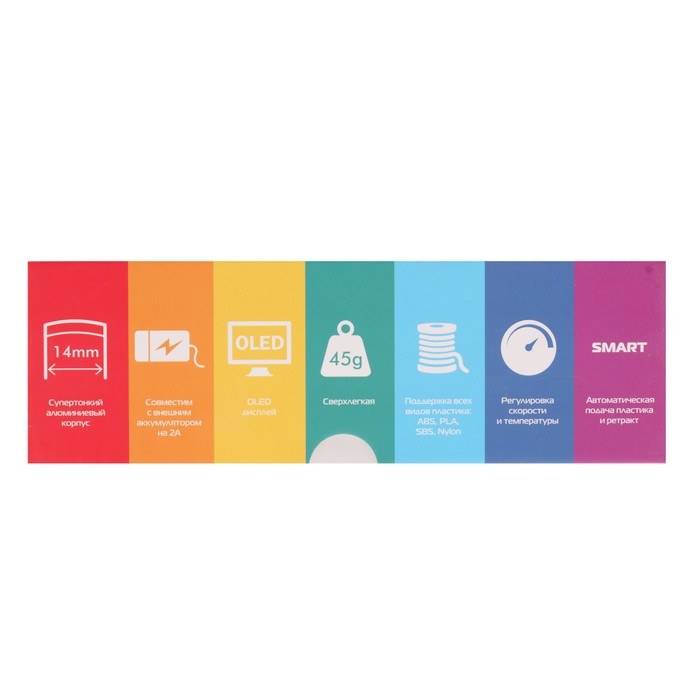 3D-ручка Funtastique NEO, ABS, PLA и SBS, с дисплеем, черный (+ пластик, 3 цвета)