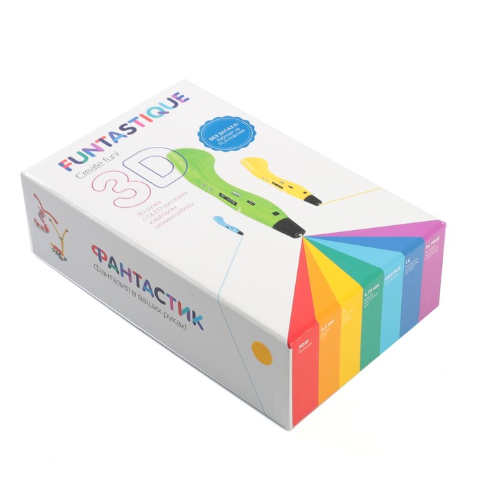 3D-ручка Funtastique ONE FP001A, ABS и PLA, с дисплеем, желтый (+ пластик, 3 цвета)