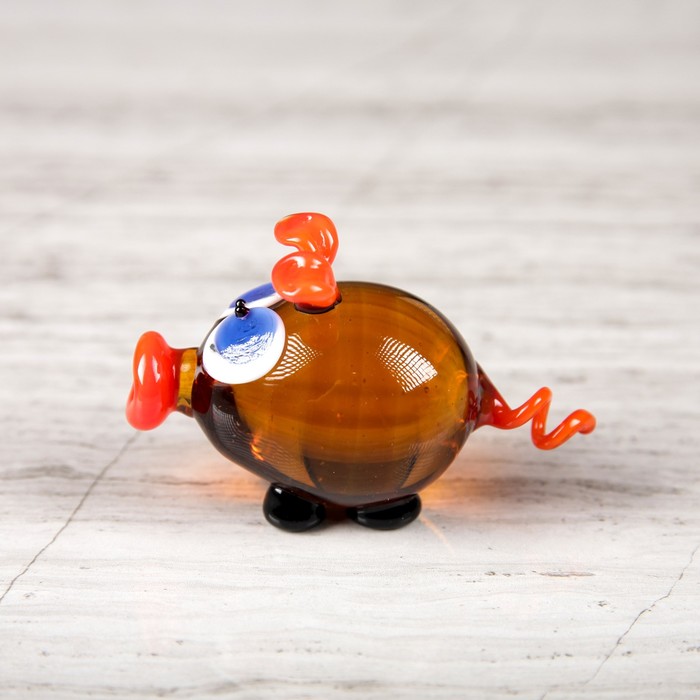 Сувенир из стекла миди "Свинка", микс, 7 х 3 х 4 см