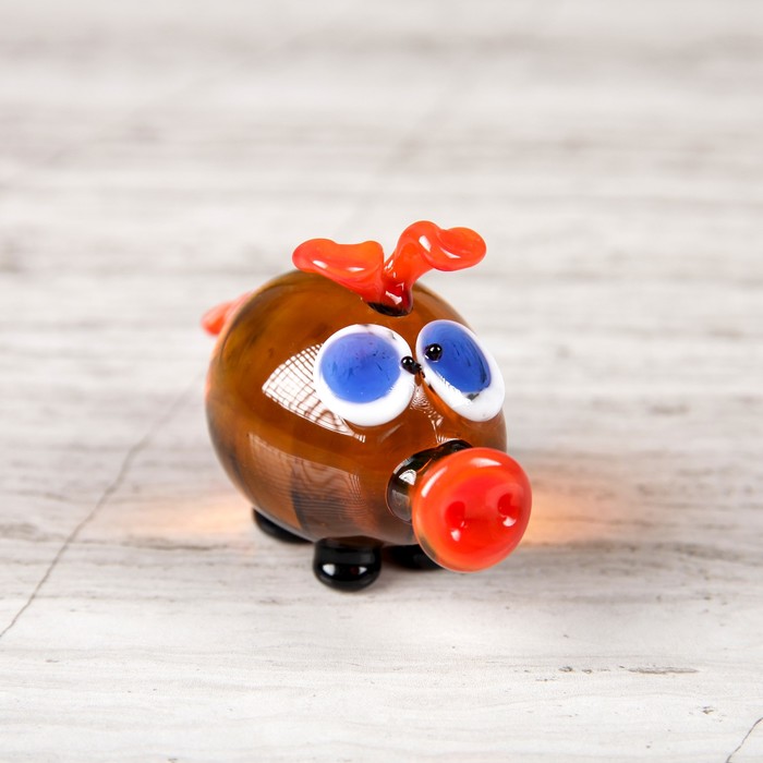 Сувенир из стекла миди "Свинка", микс, 7 х 3 х 4 см