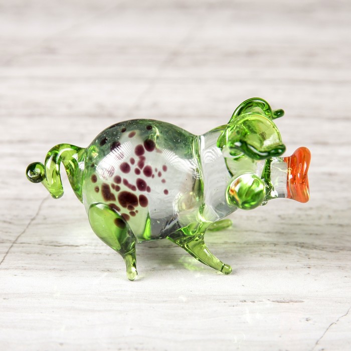 Сувенир из стекла миди "Свинка", микс, 7 х 3 х 3 см