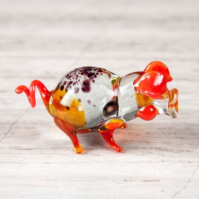 Сувенир из стекла миди "Свинка", микс, 7 х 3 х 3 см