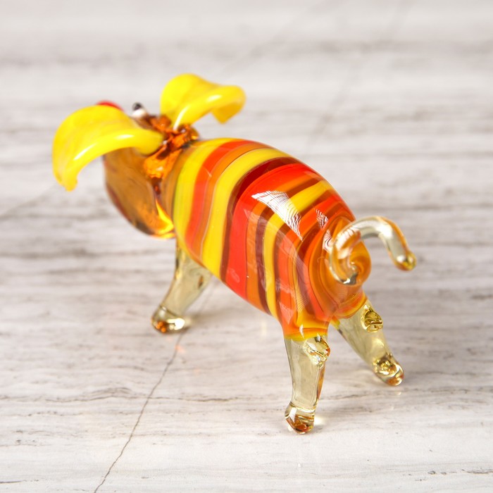 Сувенир из стекла средняя "Свинка", микс, 11 х 3 х 4 см