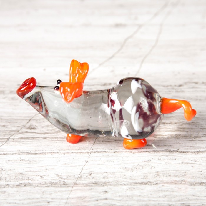 Сувенир из стекла средняя "Свинка", микс, 7 х 3 х 4 см