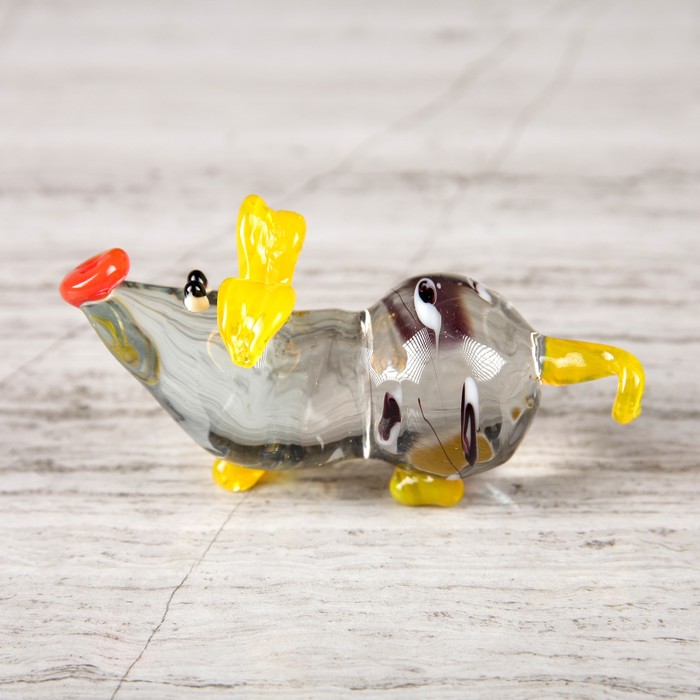 Сувенир из стекла средняя "Свинка", микс, 7 х 3 х 4 см