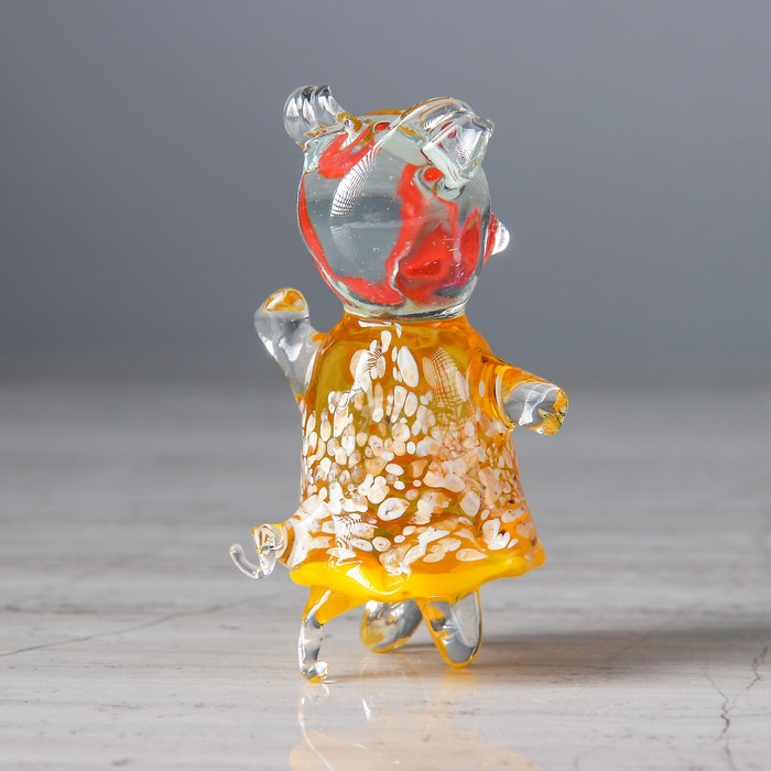 Сувенир из стекла средняя "Свинка", микс, 4 х 4 х 8 см