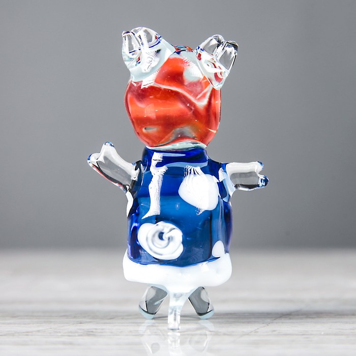 Сувенир из стекла средняя "Свинка", микс, 4 х 4 х 8 см