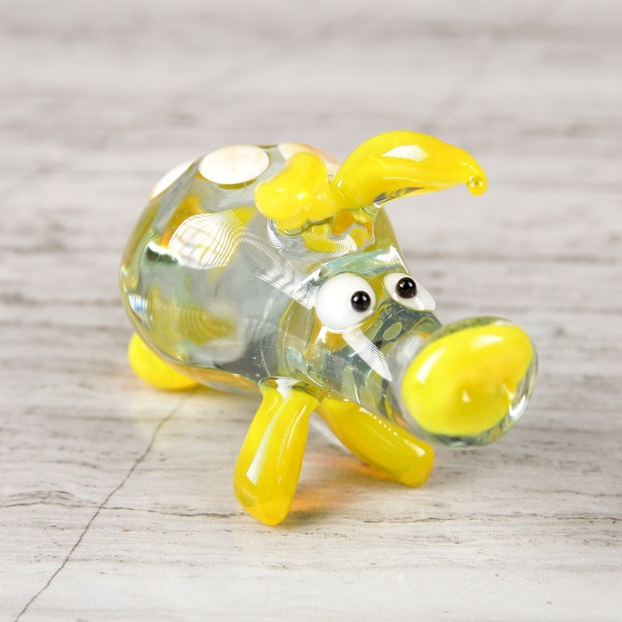 Сувенир из стекла средняя "Свинка", микс, 8 х 3 х 4 см