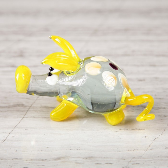 Сувенир из стекла средняя "Свинка", микс, 8 х 3 х 4 см