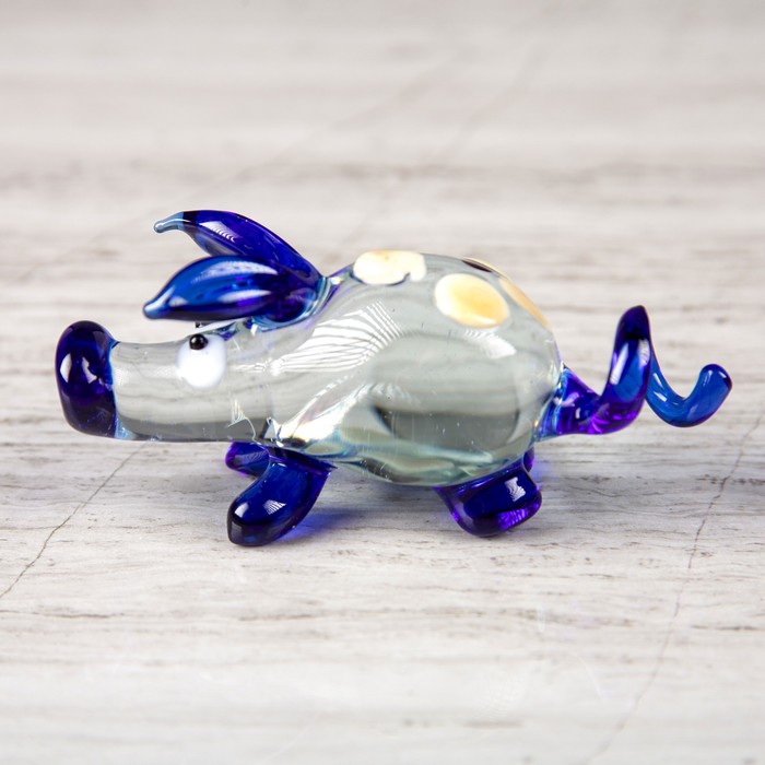 Сувенир из стекла средняя "Свинка", микс, 8 х 3 х 4 см