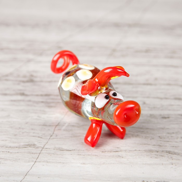 Сувенир из стекла средняя "Свинка", микс, 8 х 3 х 4 см