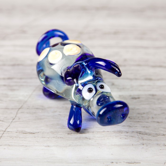 Сувенир из стекла средняя "Свинка", микс, 8 х 3 х 4 см