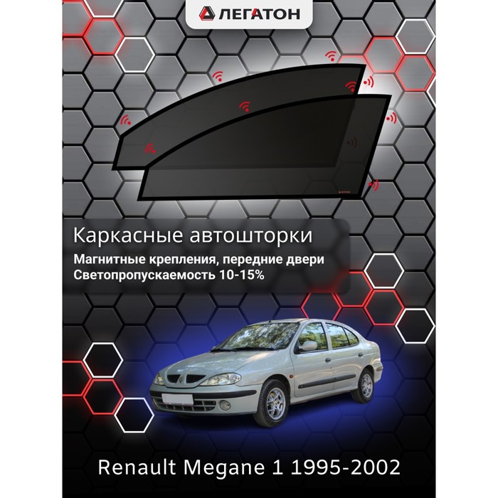 фото Каркасные шторки на renault megane 1, передние, крепление: магниты легатон