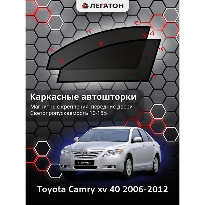 фото Каркасные шторки на toyota camry v 40 г.в. 2006-2012, передние, крепление: магниты легатон