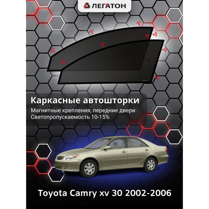 фото Каркасные шторки на toyota camry v 30 г.в. 2002-2006, передние, крепление: магниты легатон