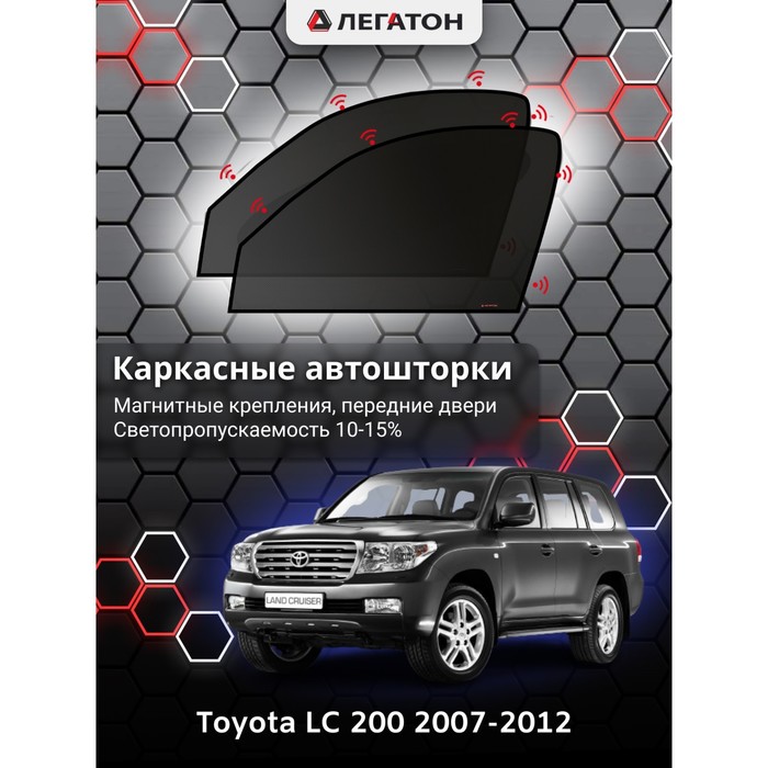 фото Каркасные шторки на toyota lc 200 г.в. 2007-2012, передние, крепление: магниты легатон