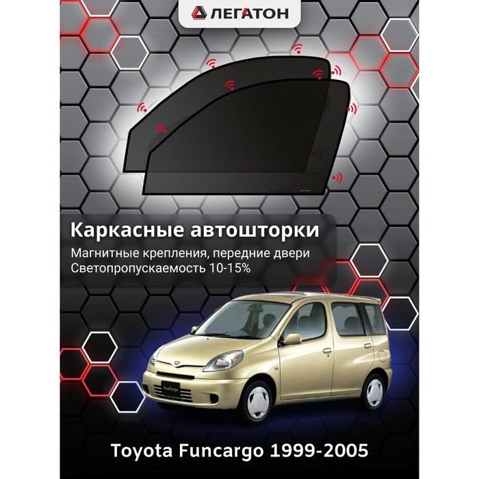 фото Каркасные шторки на toyota funcargo г.в. 1999-2005, передние, крепление: магниты легатон