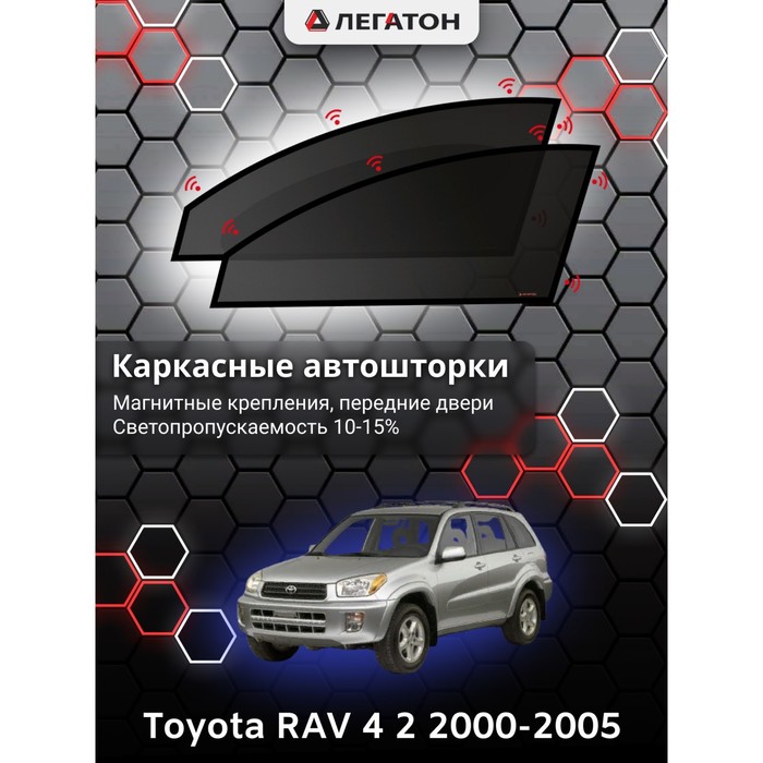 фото Каркасные шторки на toyota rav 4 2 г.в. 2000-2005, передние, крепление: магниты легатон