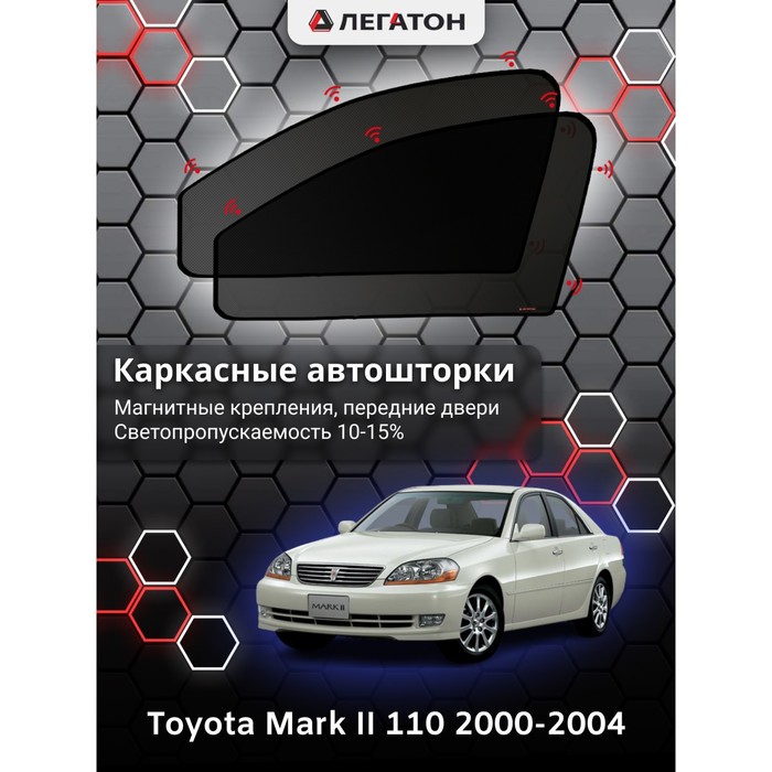 фото Каркасные шторки на toyota mark ii 110 г.в. 2000-2004, передние, крепление: магниты легатон