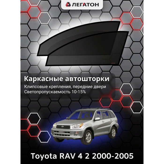 фото Каркасные шторки на toyota rav 4 2 г.в. 2000-2005, передние, крепление: клипсы легатон