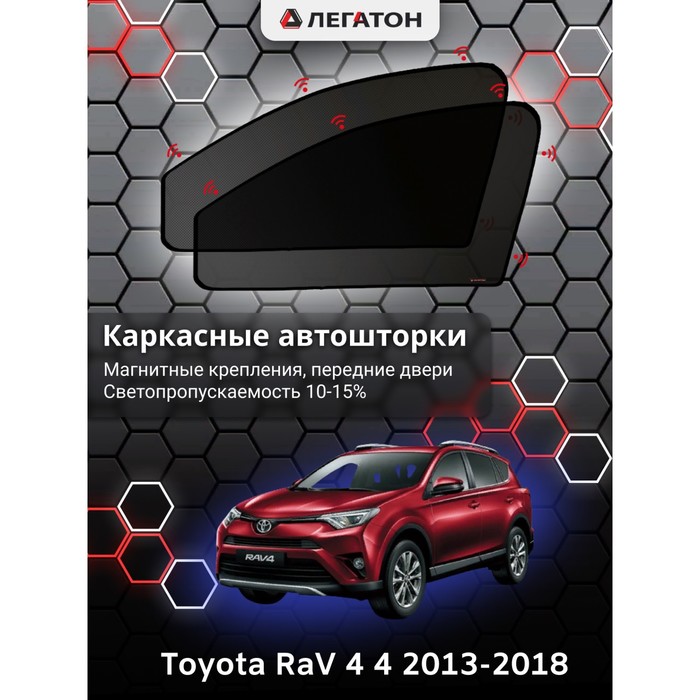 фото Каркасные шторки на toyota rav 4 4 г.в. 2013-н.в., передние, крепление: магниты легатон