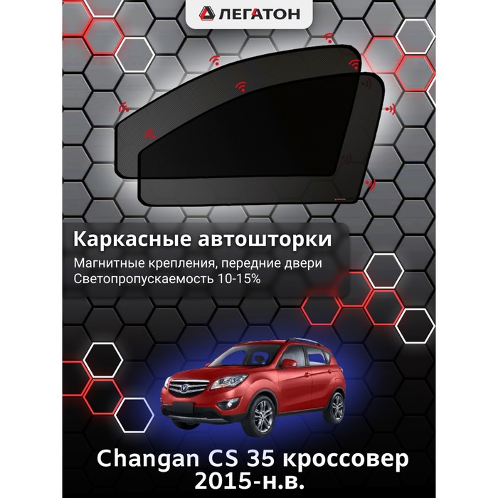 Каркасные шторки на Changan CS 35 г.в. 2015-н.в., передние, крепление: магниты