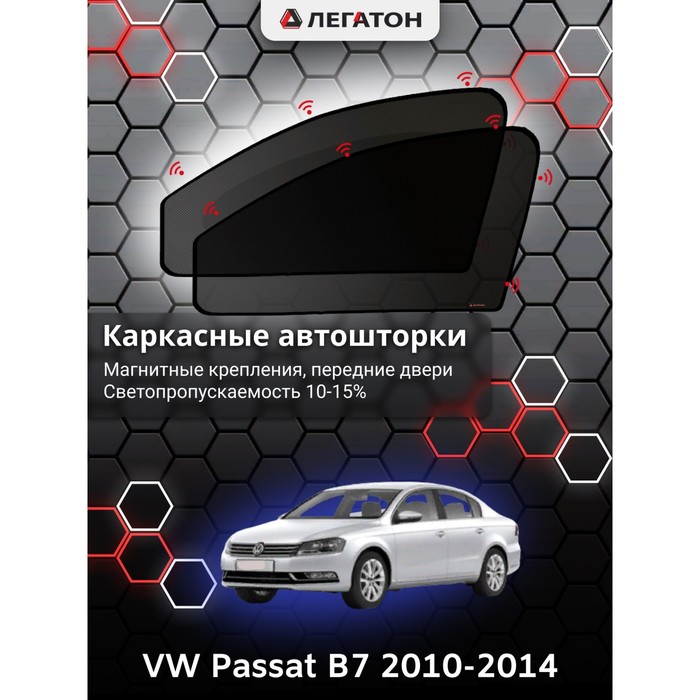 Каркасные автошторки VW Passat B7, 2010-2014, передние (магнит), Leg0759