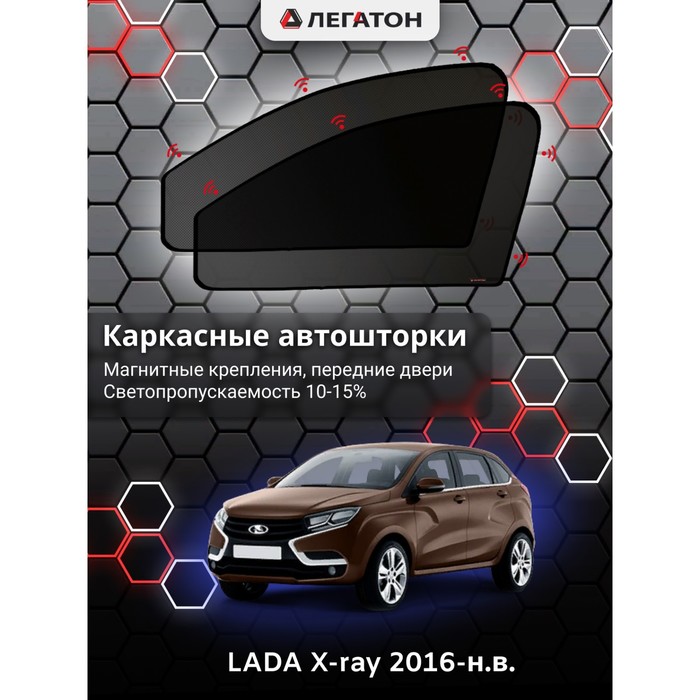 фото Каркасные шторки на lada x-ray г.в. 2016-н.в., передние, крепление: магниты легатон