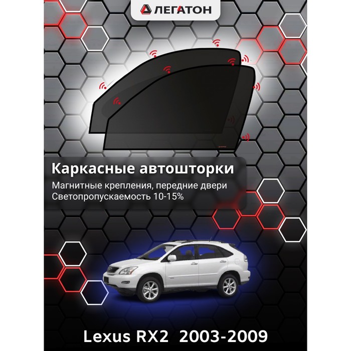 фото Каркасные шторки на lexus rx2 (330) (350) г.в. 2003-2009, передние, крепление: магниты легатон