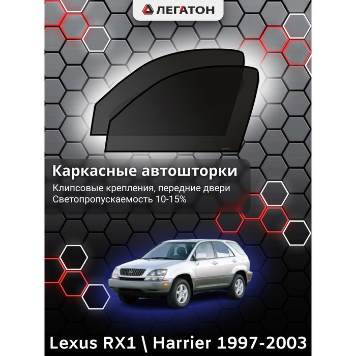 фото Каркасные шторки на lexus rx1/toyota harrier г.в. 1997-2003, передние, крепление: клипсы легатон