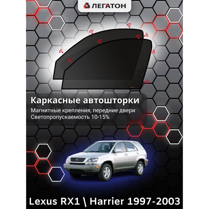 фото Каркасные шторки на lexus rx1/toyota harrier г.в. 1997-2003, передние, крепление: магниты легатон