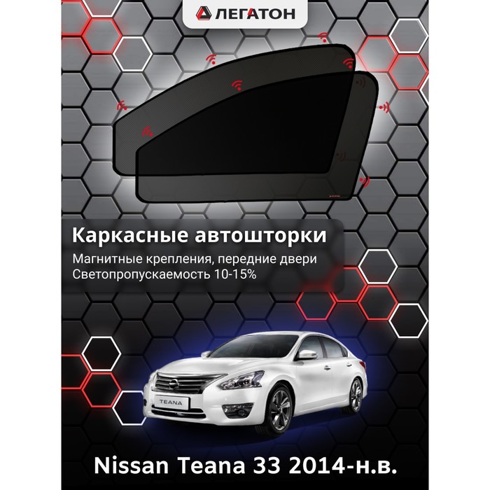 фото Каркасные шторки на nissan teana 33 г.в. 2014-н.в., передние, крепление: магниты легатон