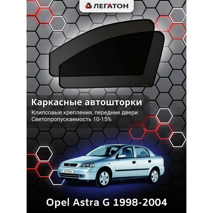 фото Каркасные шторки на opel astra g г.в. 1998-2004, передние, крепление: клипсы легатон