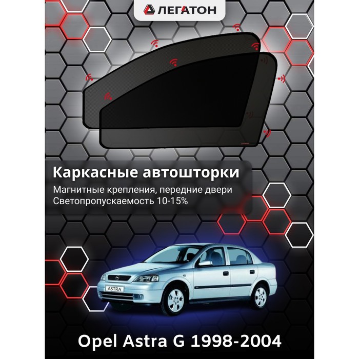 фото Каркасные шторки на opel astra g г.в. 1998-2004, передние, крепление: магниты легатон