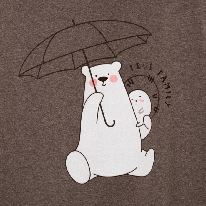 Майка удлиненная женская KAFTAN "Happy family" кофе, р-р 42-44, 100% хлопок