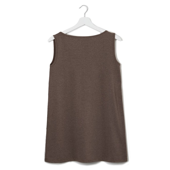 Майка удлиненная женская KAFTAN "Happy family" кофе, р-р 46-48, 100% хлопок