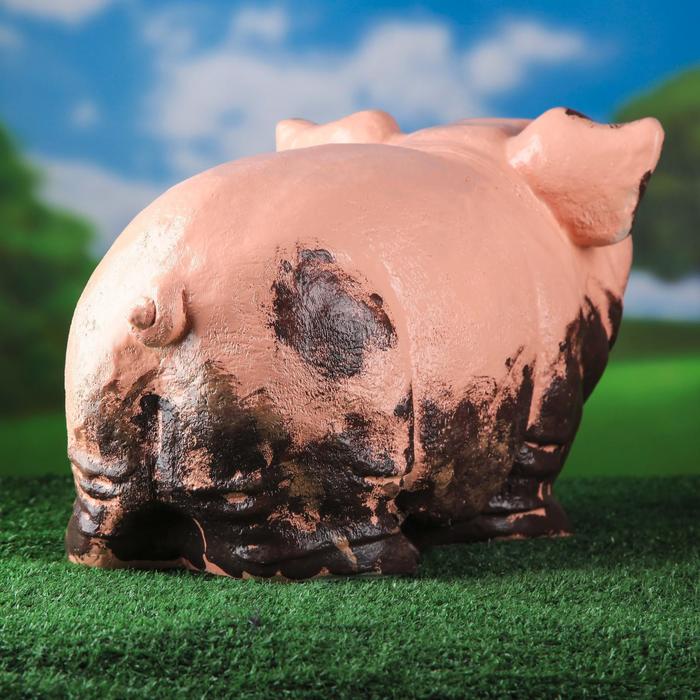Садовая фигура "Свинья в грязи", огромная 50 х 30 см