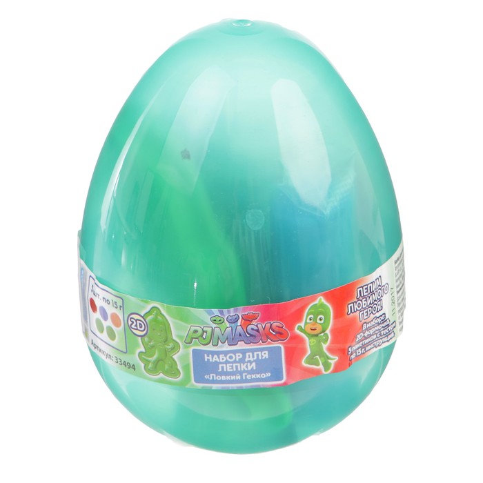 Набор для лепки "Ловкий Гекко",PJ Masks, пластиковое яйцо 33494