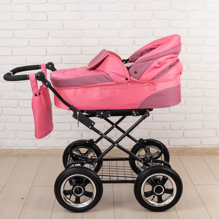 Коляска детская классическая «Лира», цвет розовый