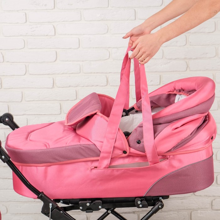 Коляска детская классическая «Лира», цвет розовый