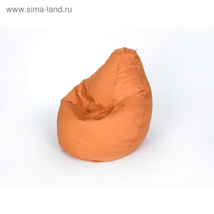 фото Кресло - мешок «груша» большая, ширина 90 см, высота 135 см, оранжевый, рогожка wowpuff