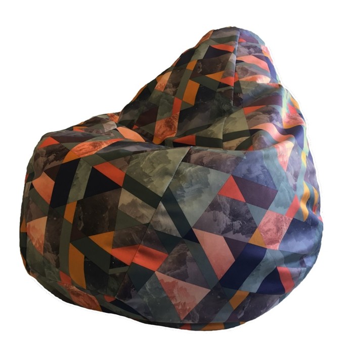 Кресло-мешок "Груша" большая, ширина 90 см, высота 135 см, сноу, велюр