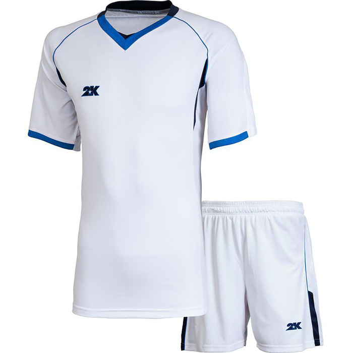 Комплект футбольной формы 2K Sport Agio, white/white/navy/royal, размер XXL